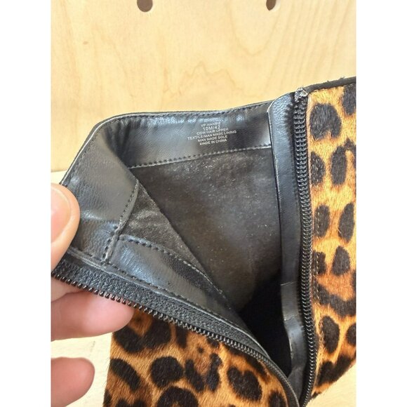 Vince Camuto Nandi 2 Calf Hair Leopard Zip Pointed Fur Bootie Size 10 - Picture 11 of 12